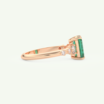 1.67 CT Emerald Cut Pave May-Emerald Birthstone Engagement Ring 8