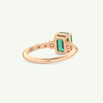 1.67 CT Emerald Cut Pave May-Emerald Birthstone Engagement Ring 9