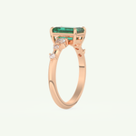 1.67 CT Emerald Cut Pave May-Emerald Birthstone Engagement Ring 10