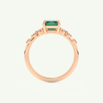 1.67 CT Emerald Cut Pave May-Emerald Birthstone Engagement Ring 11
