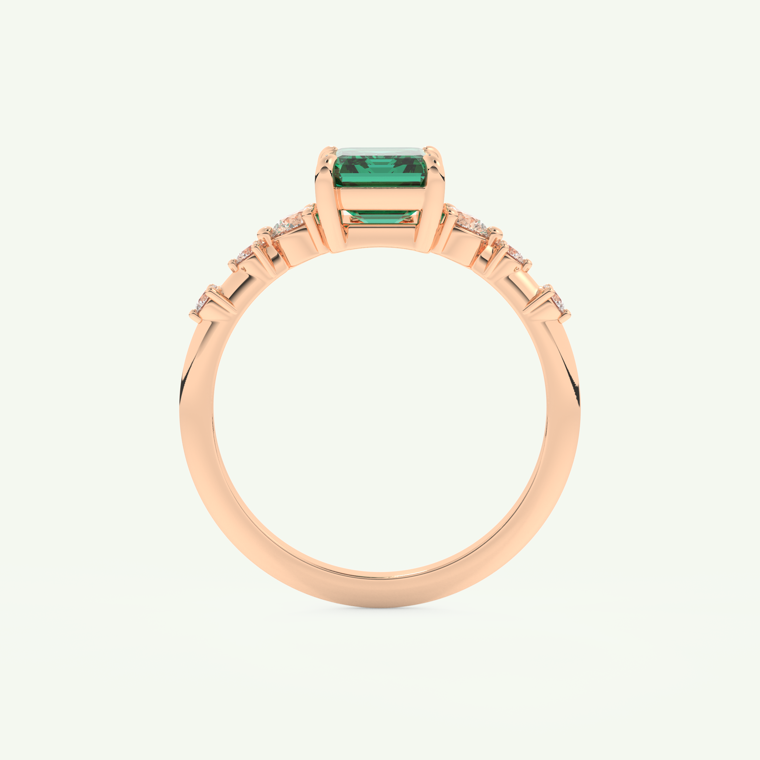 1.67 CT Emerald Cut Pave May-Emerald Birthstone Engagement Ring 11
