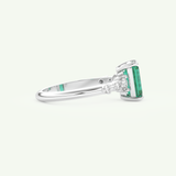 1.67 CT Emerald Cut Pave May-Emerald Birthstone Engagement Ring 14