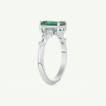 1.67 CT Emerald Cut Pave May-Emerald Birthstone Engagement Ring 16