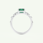 1.67 CT Emerald Cut Pave May-Emerald Birthstone Engagement Ring 17