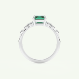 1.67 CT Emerald Cut Pave May-Emerald Birthstone Engagement Ring 17