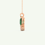3.21 CT Round & Pear Butterfly Shaped May-Emerald Birthstone Necklace 8