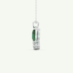 3.21 CT Round & Pear Butterfly Shaped May-Emerald Birthstone Necklace 13