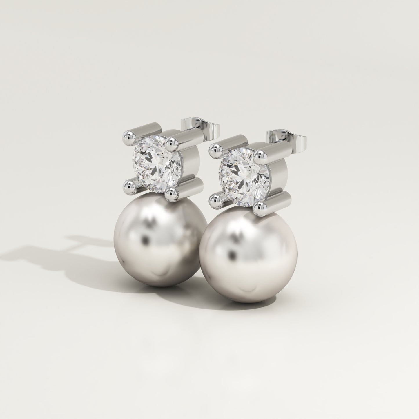 0.5 TCW Round June-Pearl Birthstone Drop Earrings