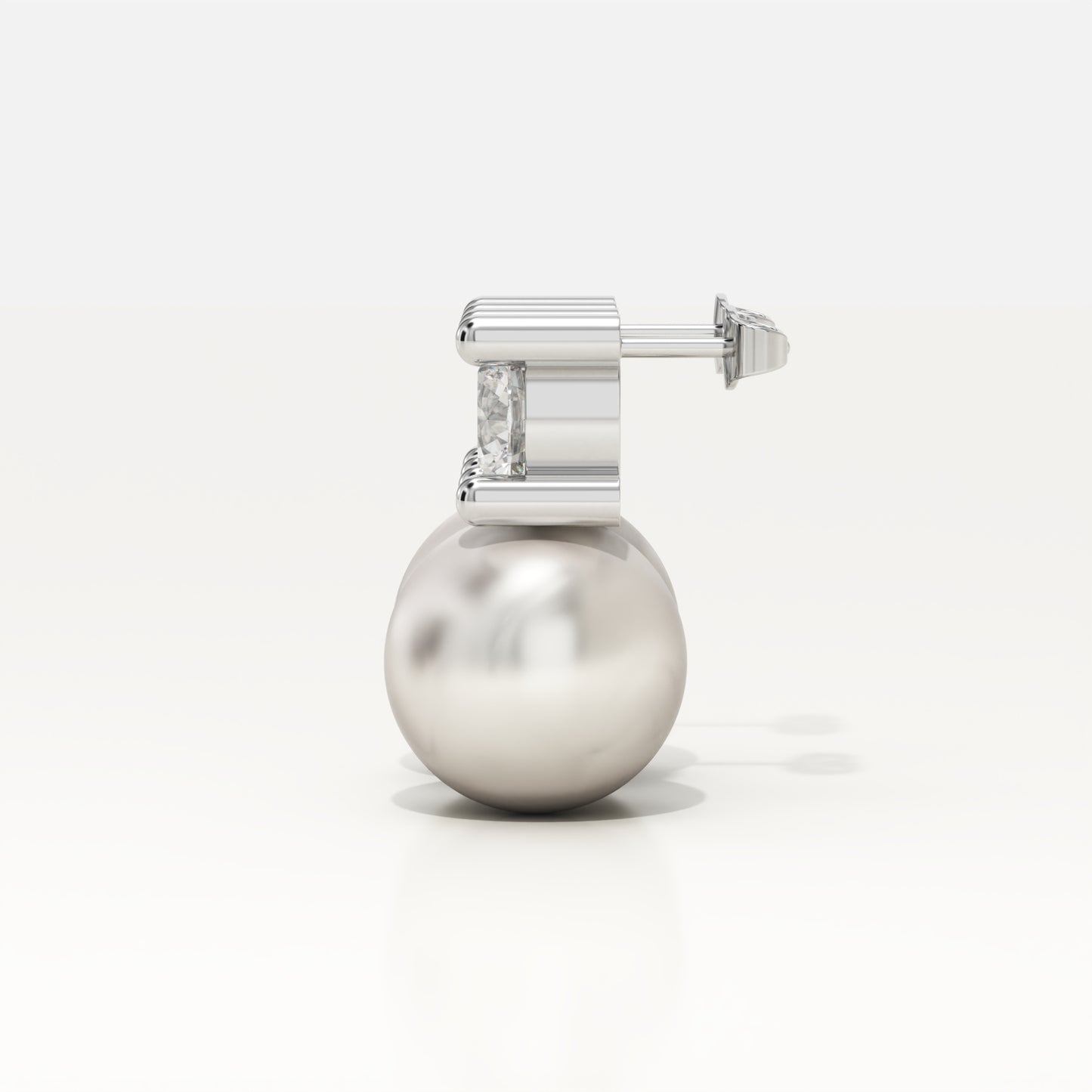 0.5 TCW Round June-Pearl Birthstone Drop Earrings