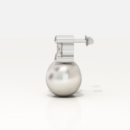 0.5 TCW Round June-Pearl Birthstone Drop Earrings