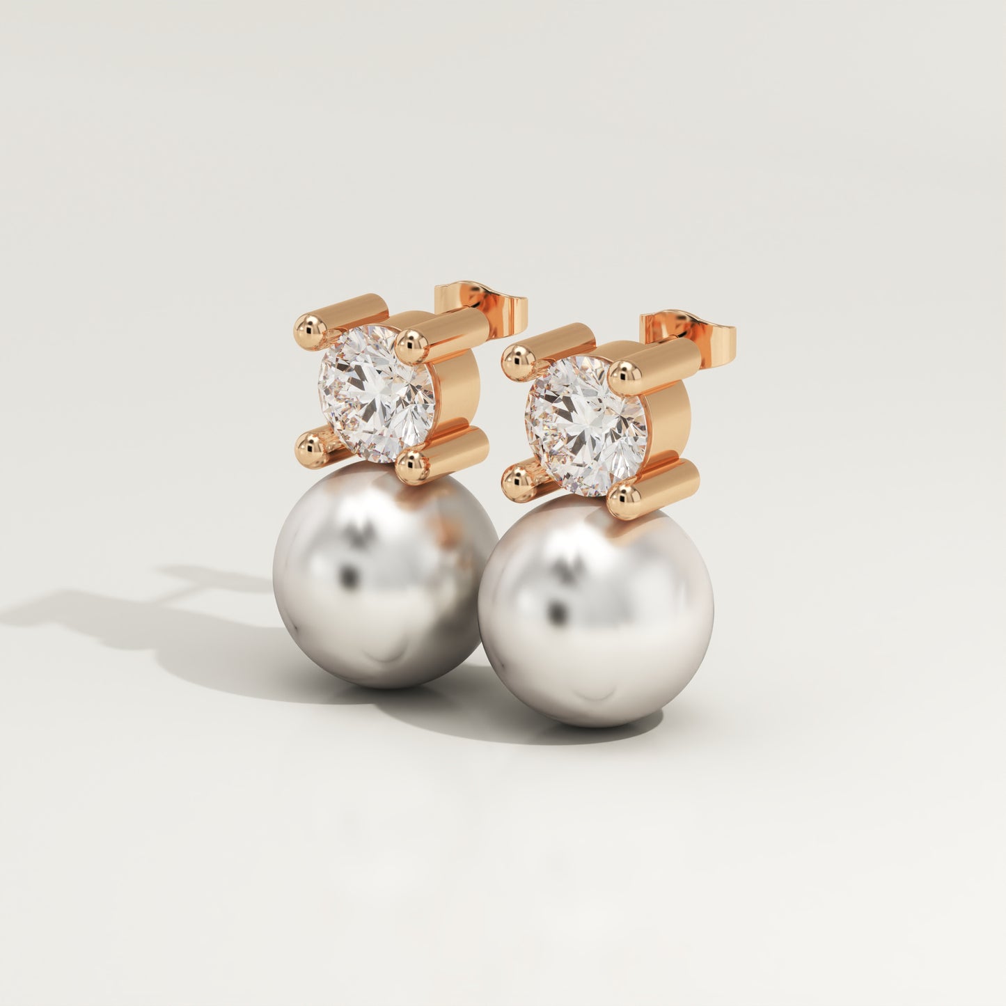 0.5 TCW Round June-Pearl Birthstone Drop Earrings