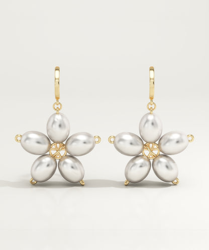 June-Pearl Birthstone Drop Earrings