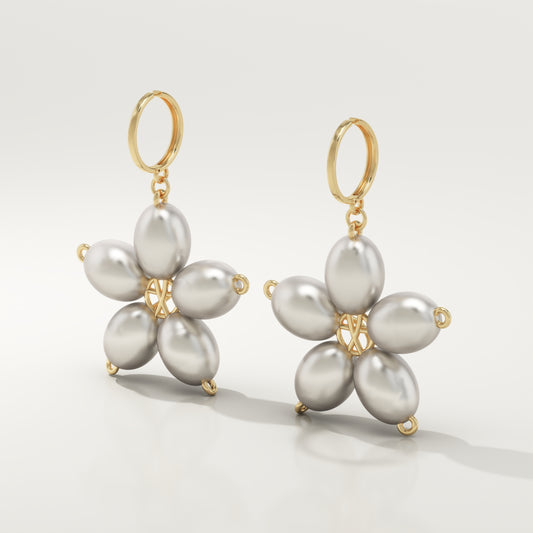 June-Pearl Birthstone Drop Earrings