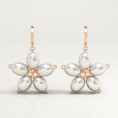 June-Pearl Birthstone Drop Earrings