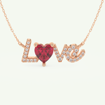 1.14 TCW Heart & Round July-Ruby Love Birthstone Necklace 6