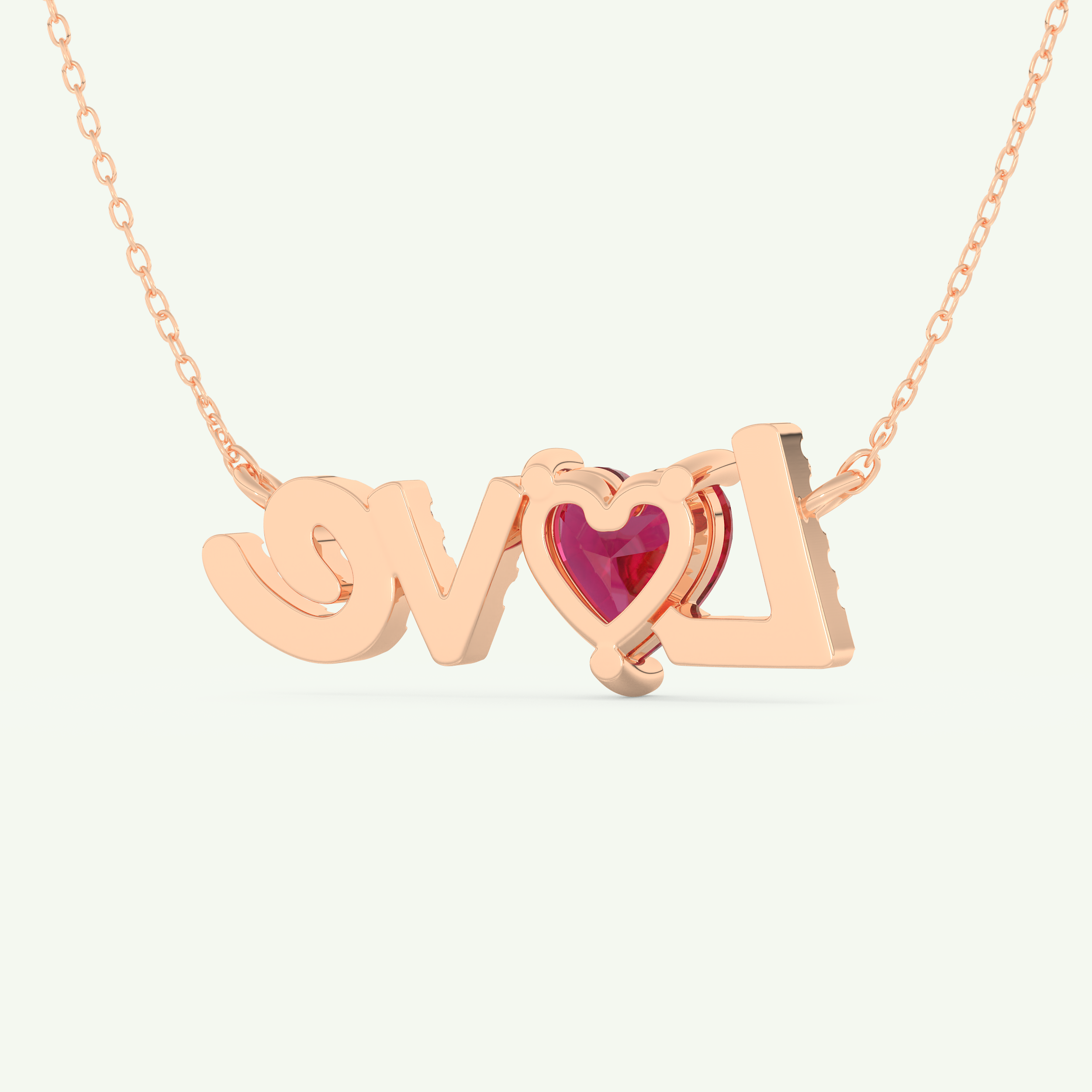 1.14 TCW Heart & Round July-Ruby Love Birthstone Necklace 9