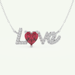 1.14 TCW Heart & Round July-Ruby Love Birthstone Necklace 11