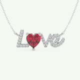 1.14 TCW Heart & Round July-Ruby Love Birthstone Necklace 11