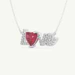 1.14 TCW Heart & Round July-Ruby Love Birthstone Necklace 12