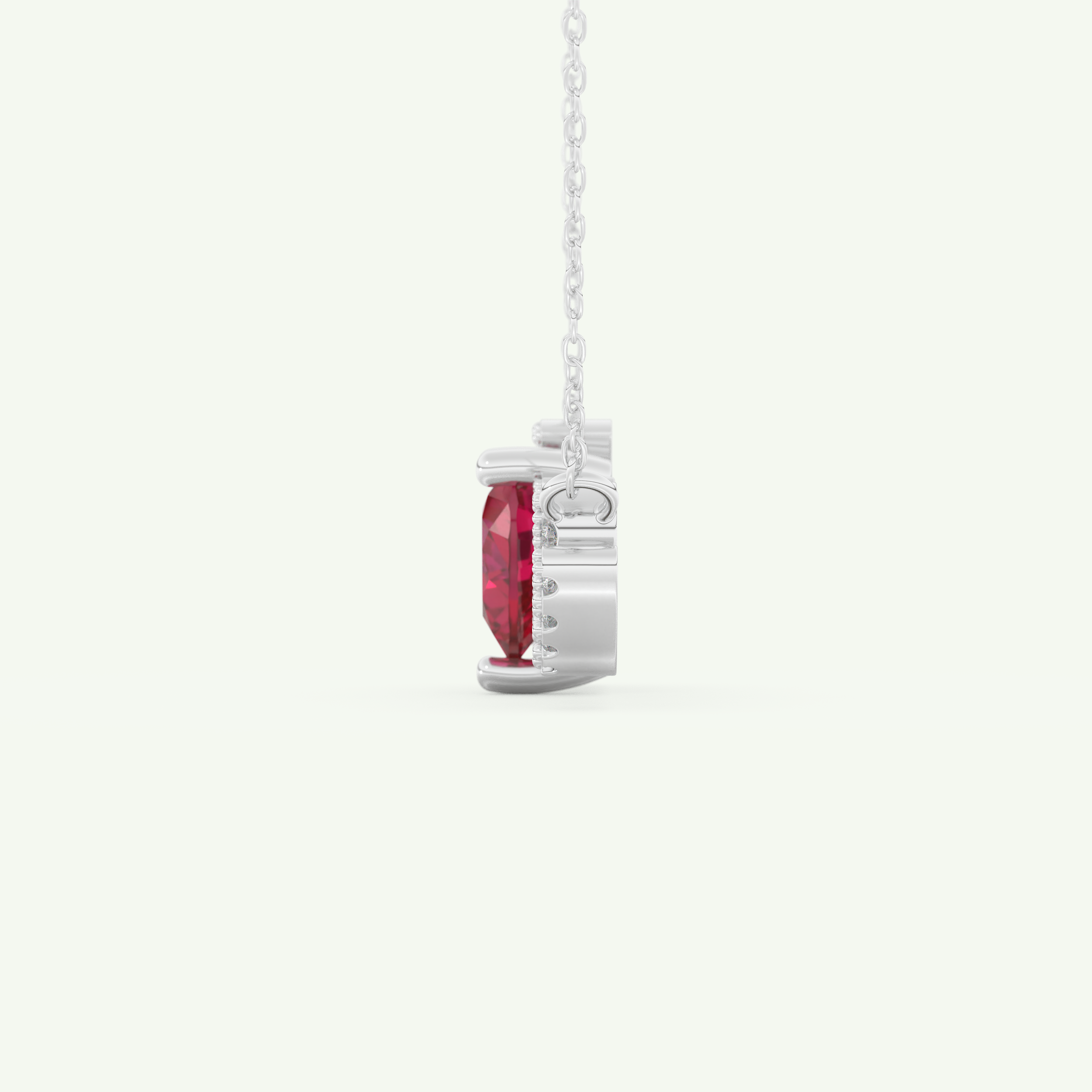 1.14 TCW Heart & Round July-Ruby Love Birthstone Necklace 13