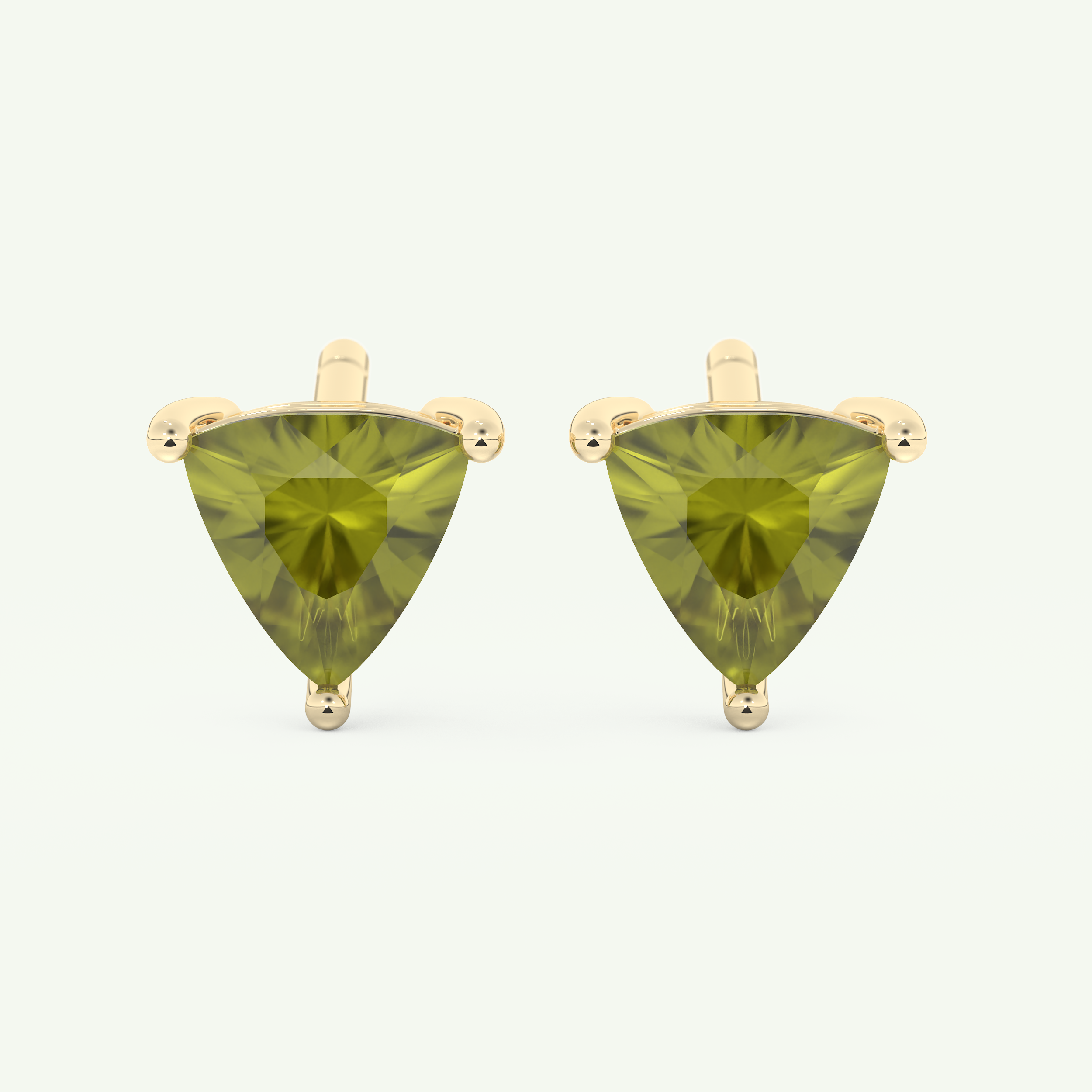 2.92 TCW Trilllion August-Peridot Birthstone Stud Earrings 1