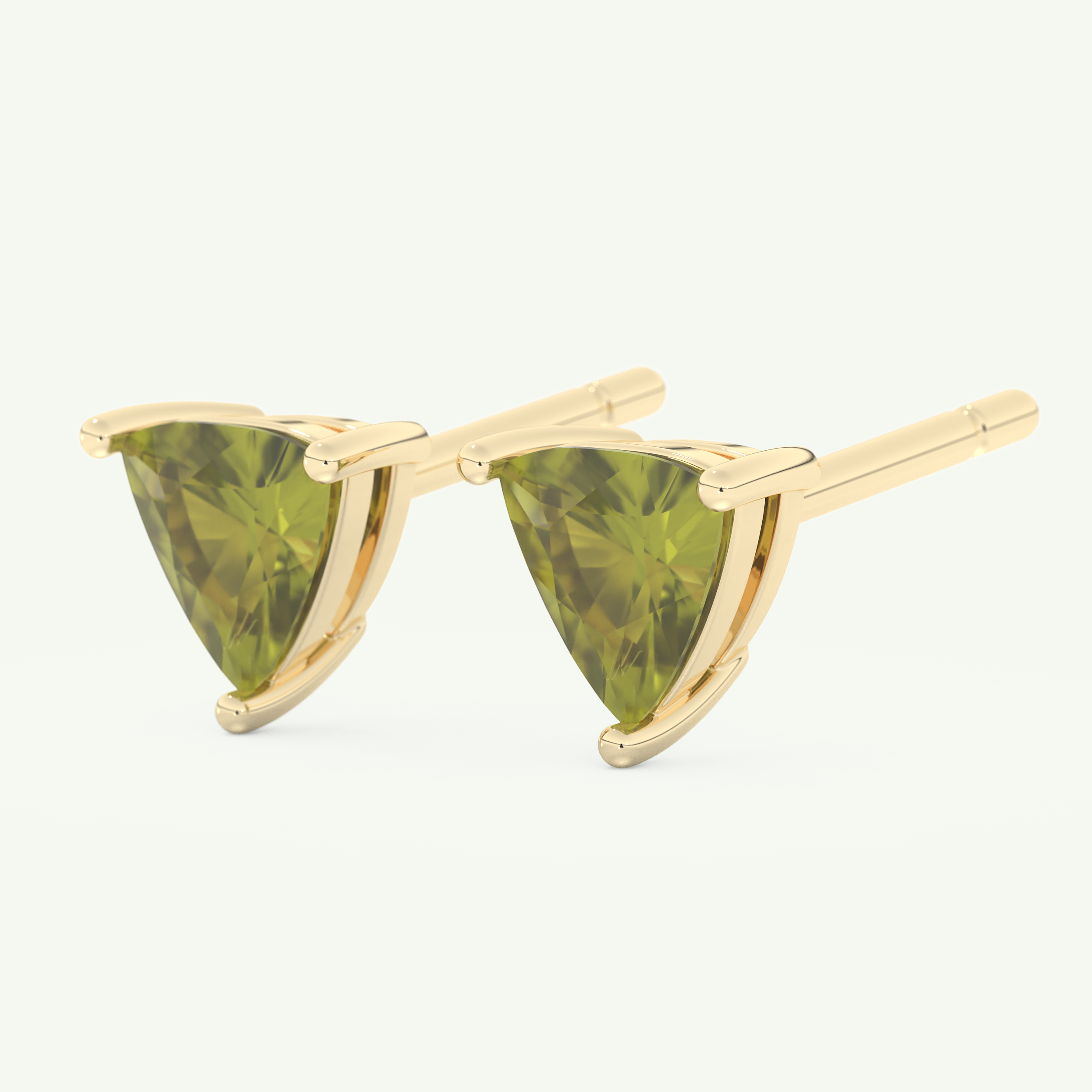 2.92 TCW Trilllion August-Peridot Birthstone Stud Earrings 3