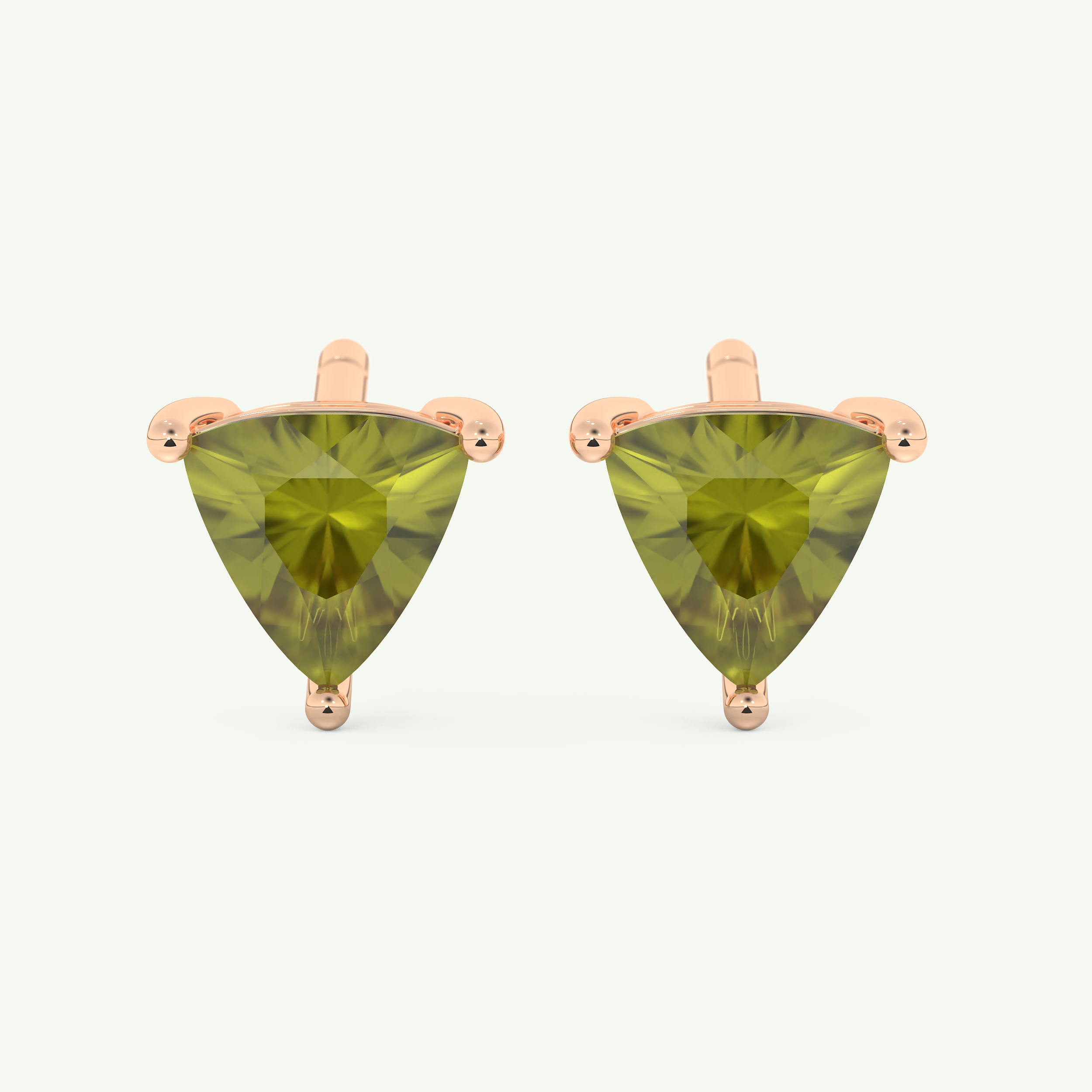 2.92 TCW Trilllion August-Peridot Birthstone Stud Earrings 5