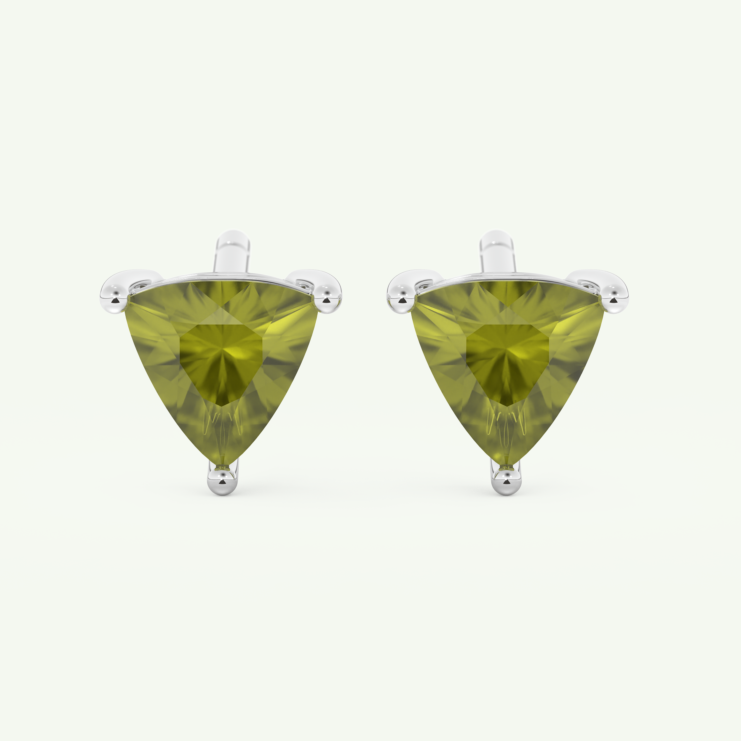 2.92 TCW Trilllion August-Peridot Birthstone Stud Earrings 9