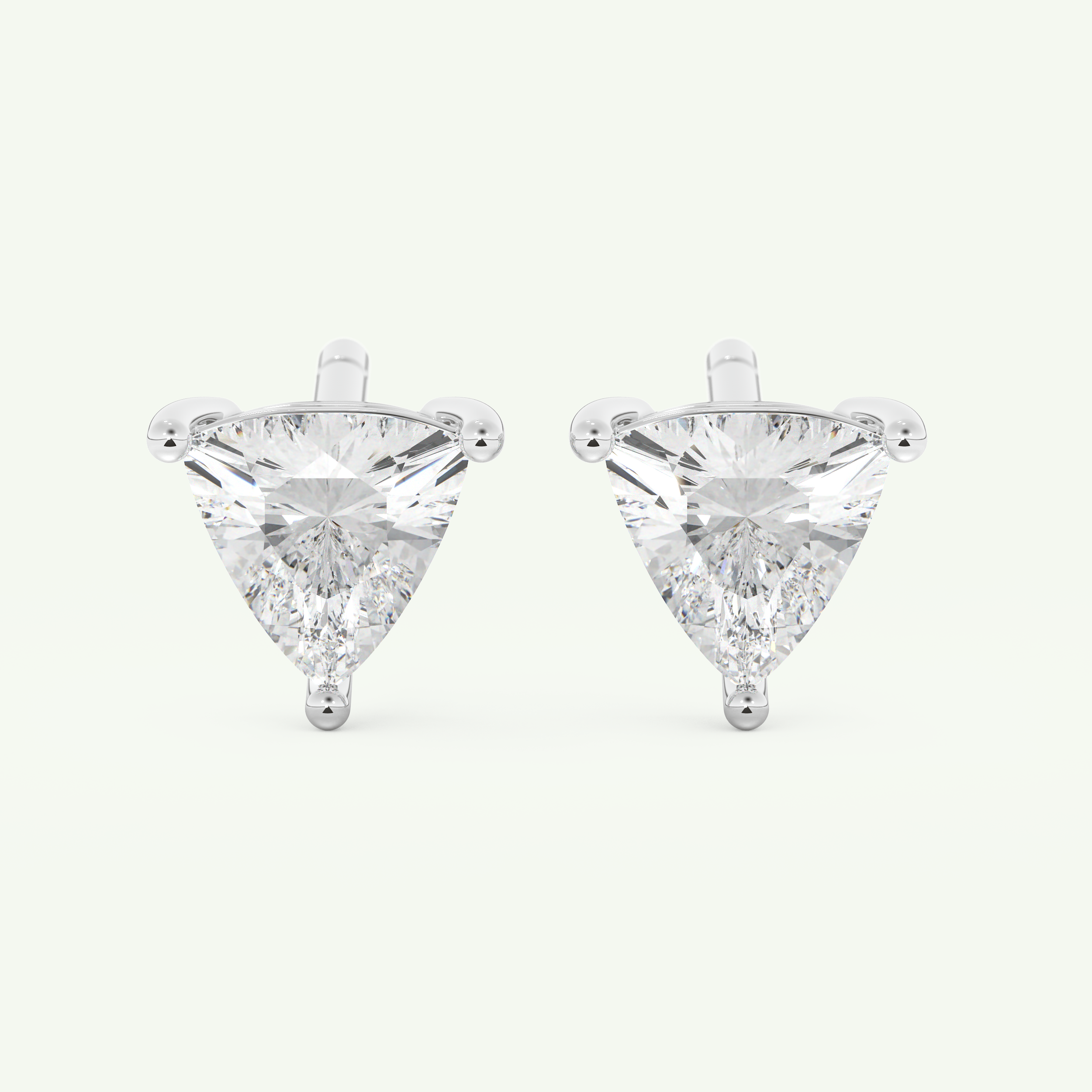 2.92 TCW Trilllion April-Diamond Birthstone Stud Earrings 9