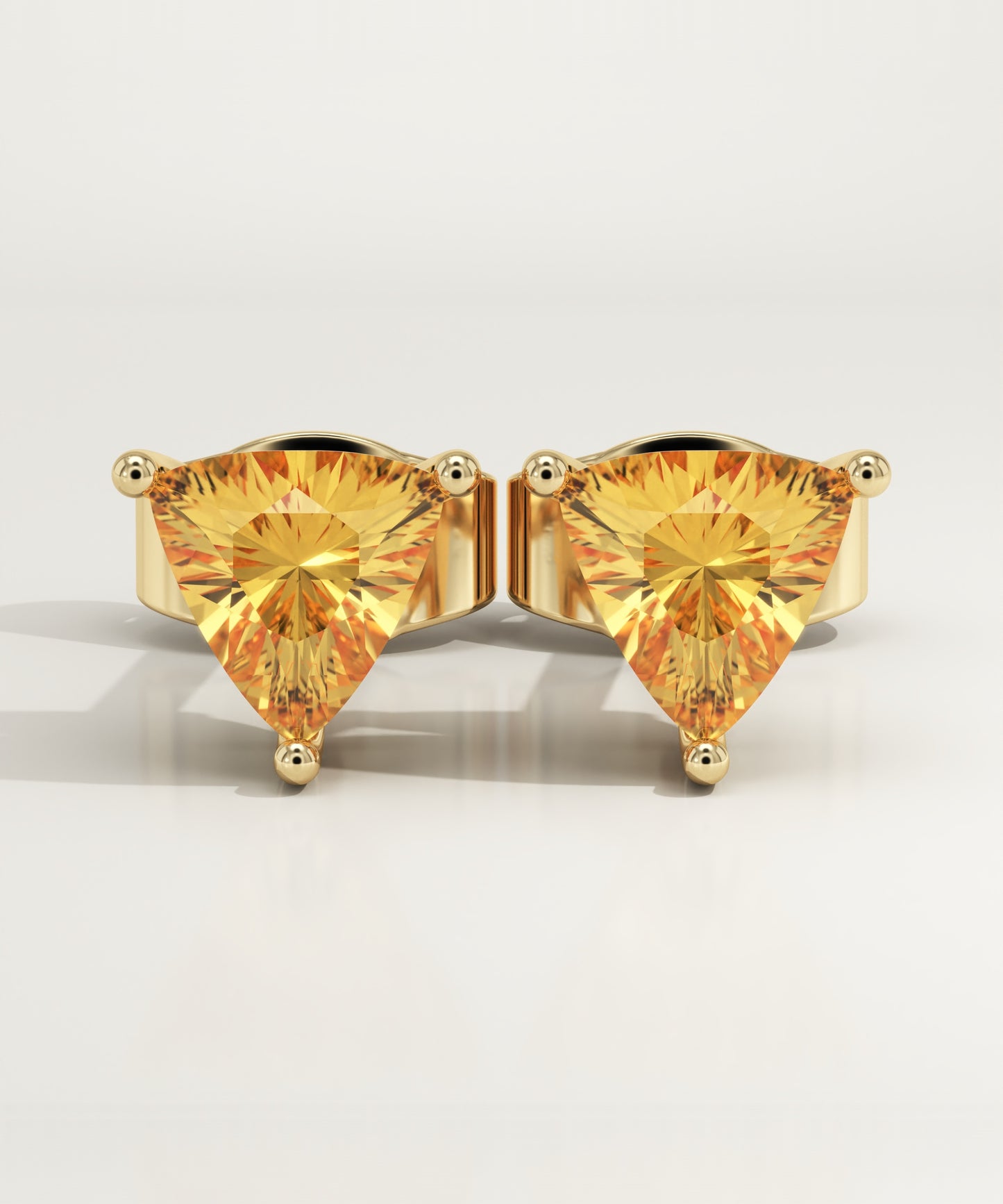 2.92 TCW Trilllion November-Citrine Birthstone Stud Earrings