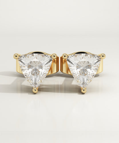 2.92 TCW Trilllion April-Diamond Birthstone Stud Earrings