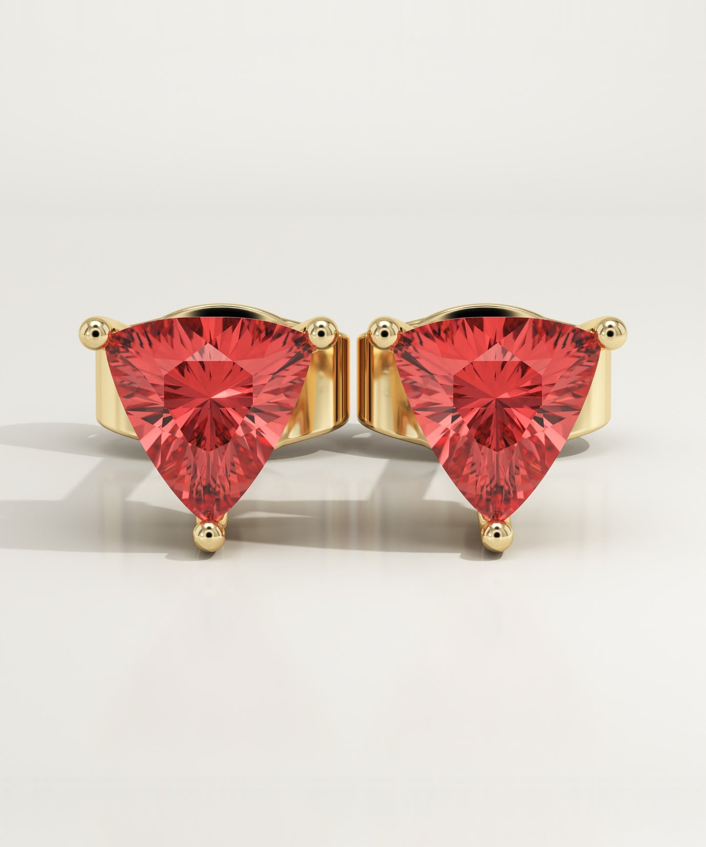 2.92 TCW Trilllion July-Ruby Birthstone Stud Earrings