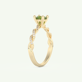 0.47 CT Round Cut August-Peridot Birthstone Engagement Ring 4