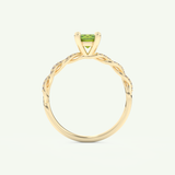0.47 CT Round Cut August-Peridot Birthstone Engagement Ring 5