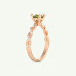 0.47 CT Round Cut August-Peridot Birthstone Engagement Ring 10