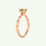 0.47 CT Round Cut August-Peridot Birthstone Engagement Ring 10