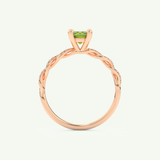 0.47 CT Round Cut August-Peridot Birthstone Engagement Ring 11