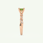 0.47 CT Round Cut August-Peridot Birthstone Engagement Ring 12