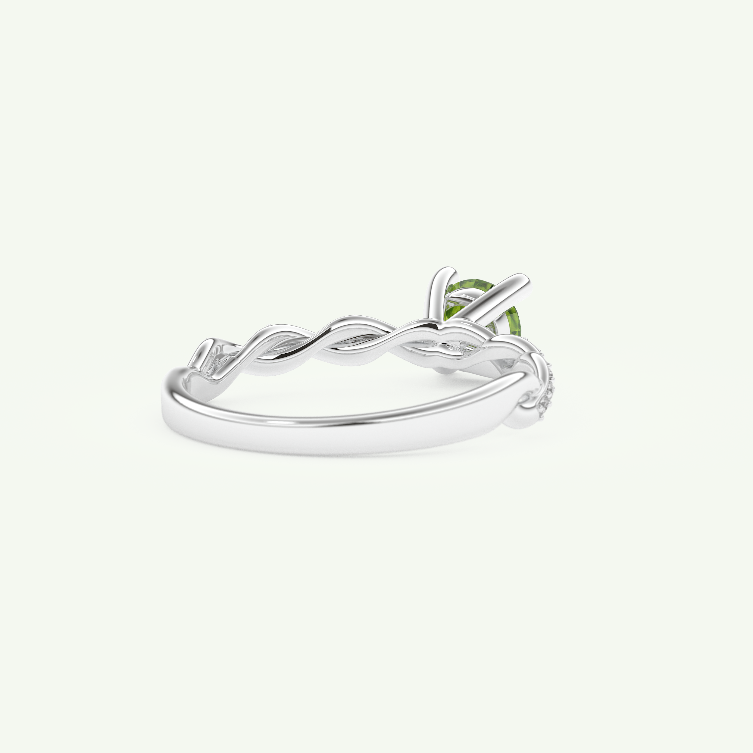 0.47 CT Round Cut August-Peridot Birthstone Engagement Ring 15