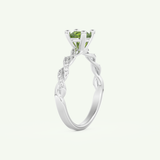 0.47 CT Round Cut August-Peridot Birthstone Engagement Ring 16