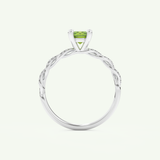 0.47 CT Round Cut August-Peridot Birthstone Engagement Ring 17