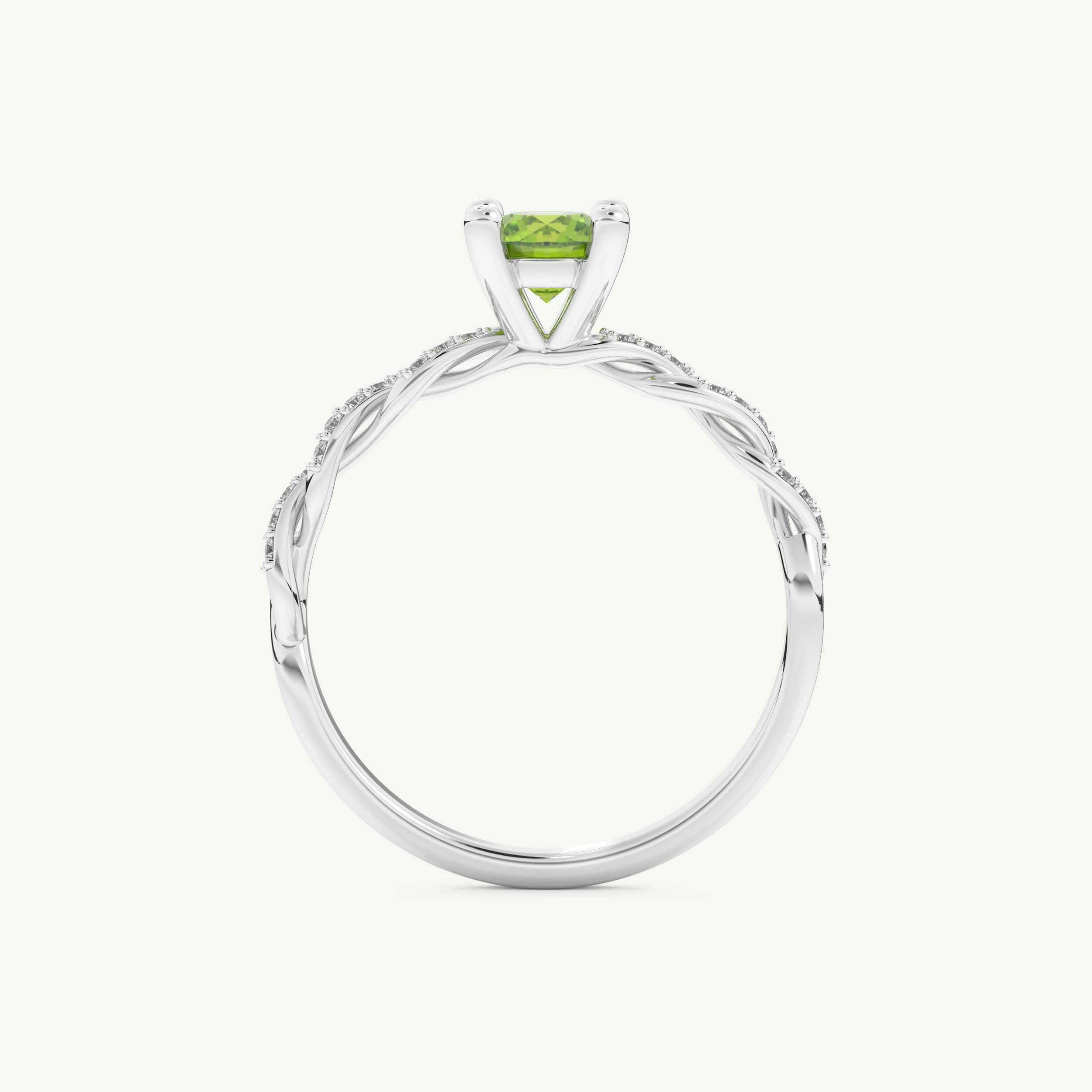 0.47 CT Round Cut August-Peridot Birthstone Engagement Ring 17