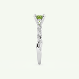 0.47 CT Round Cut August-Peridot Birthstone Engagement Ring 18