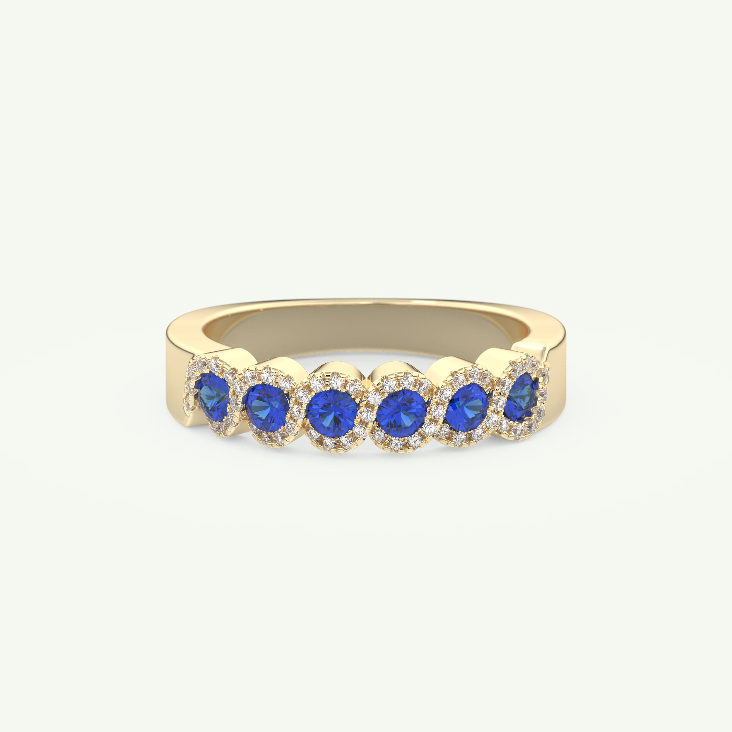 0.49 TCW Round Shaped September-Sapphire Birthstone Wedding Band 1