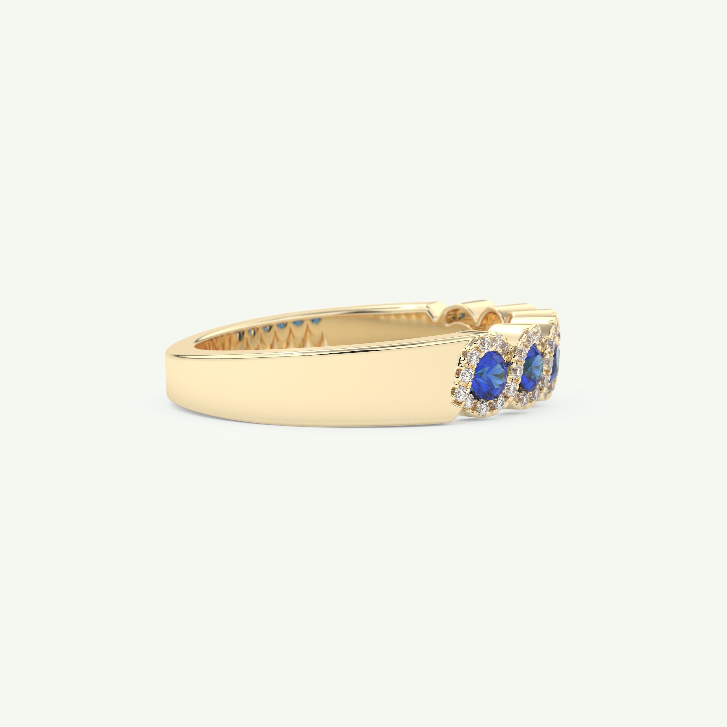 0.49 TCW Round Shaped September-Sapphire Birthstone Wedding Band 2