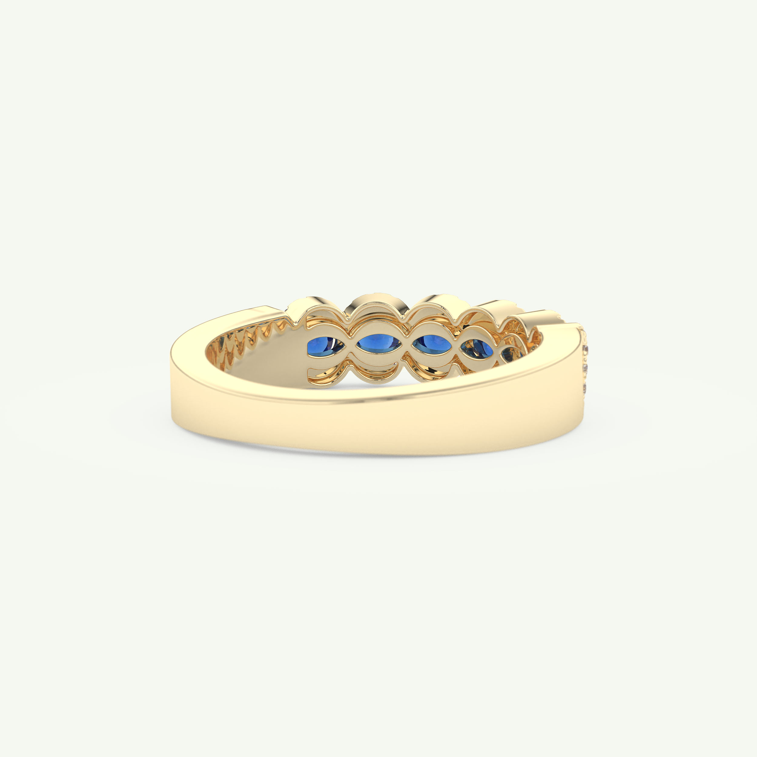 0.49 TCW Round Shaped September-Sapphire Birthstone Wedding Band 3
