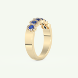 0.49 TCW Round Shaped September-Sapphire Birthstone Wedding Band 4