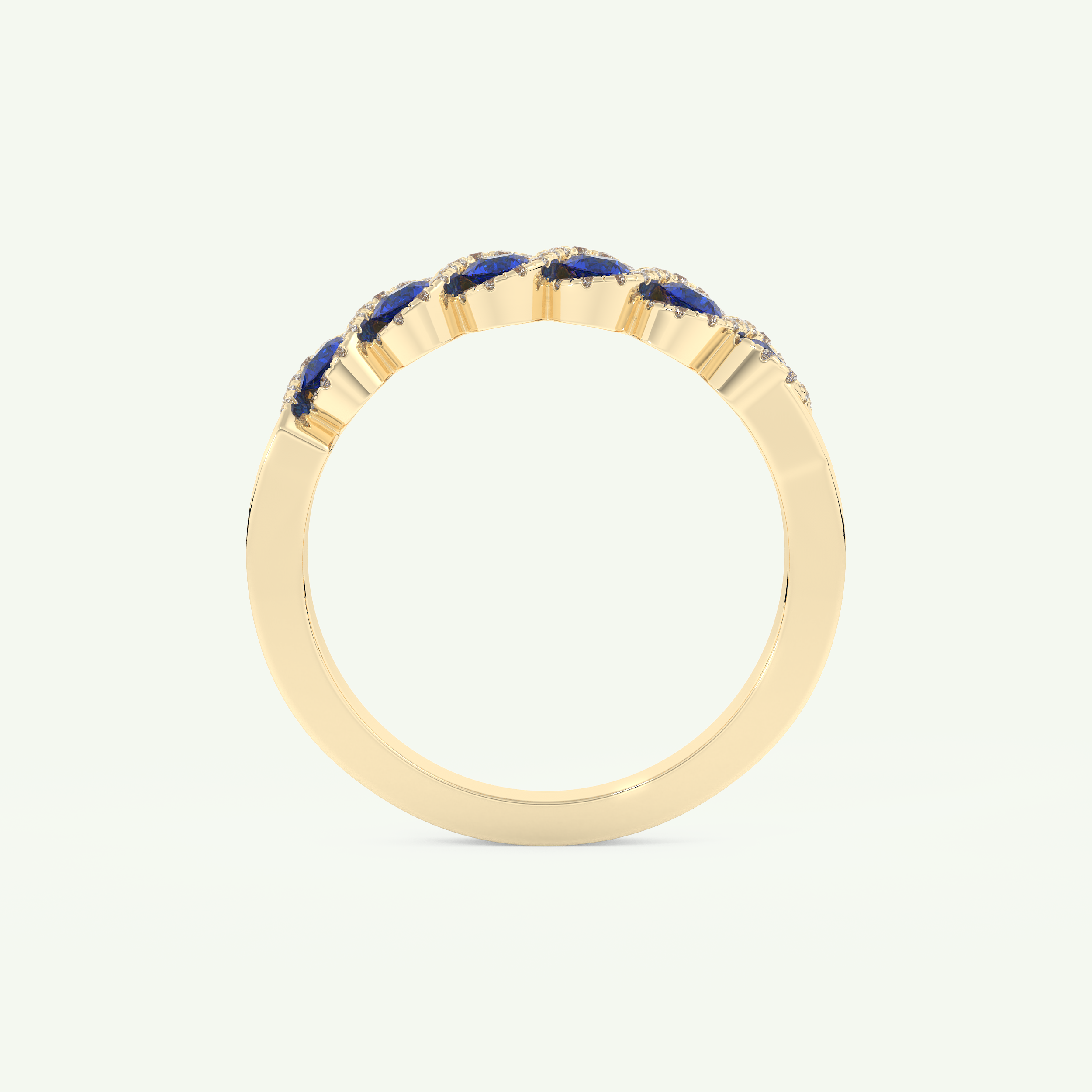 0.49 TCW Round Shaped September-Sapphire Birthstone Wedding Band 5