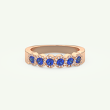 0.49 TCW Round Shaped September-Sapphire Birthstone Wedding Band 7