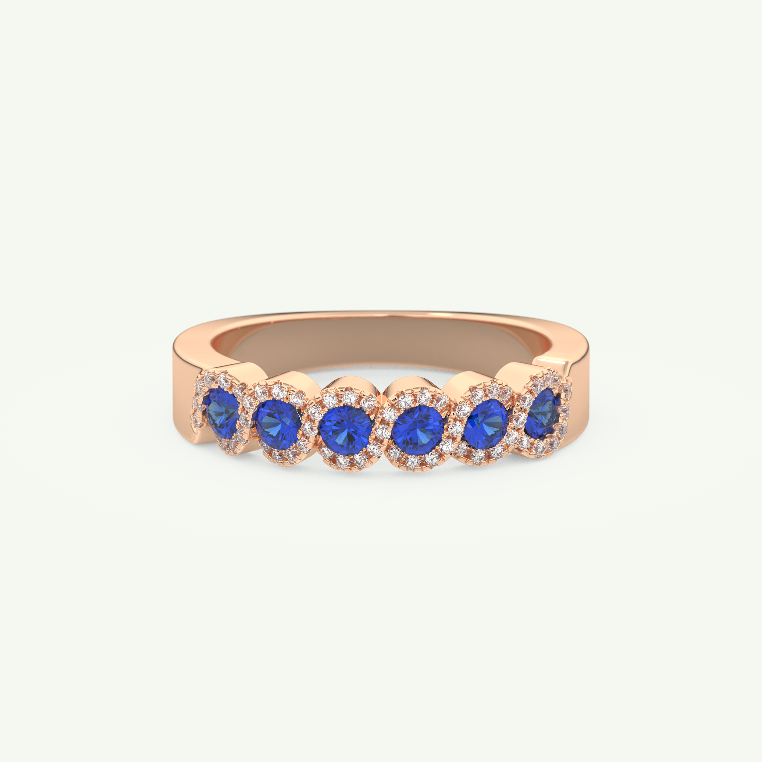 0.49 TCW Round Shaped September-Sapphire Birthstone Wedding Band 7